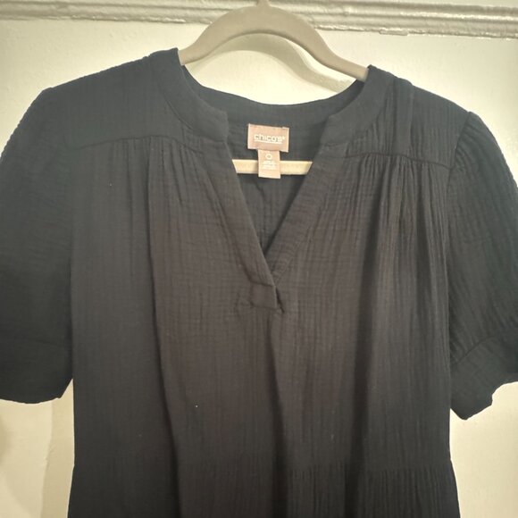 Chicos Gauze Tiered Midi Dress - Picture 6 of 8